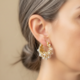 Classic Gold and Pearl Hoop Earrings