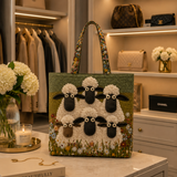 Quilted Tote Bag - Five Sheep