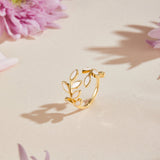 Radiant Leaf Gold Ring