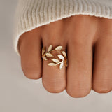 Radiant Leaf Gold Ring