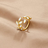 Radiant Leaf Gold Ring