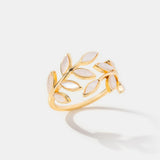 Radiant Leaf Gold Ring