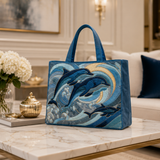 Quilted Tote Bag - Ocean Dolphin