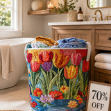 Summer Blossom Quilted Laundry Basket NCU0DV743