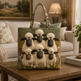 Quilted Tote Bag - Five Sheep