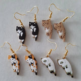 Cat-Themed Pendant Earrings