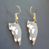 Cat-Themed Pendant Earrings