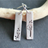 Bohemian Dandelion Rectangular Earrings