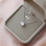 Sterling Silver Necklace with Zircon Accents