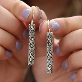 Bohemian Rectangular Sterling Silver 925 Earrings