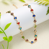 Vibrant Crystal Heart Pendant Necklace