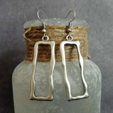 Retro Silver Rectangular Earrings
