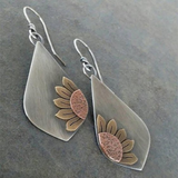 Retro Brown Floral Earrings