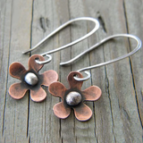 Retro Brown Floral Earrings