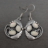 Classic Silver Earrings with Vintage White Crystals