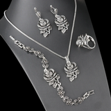 Chic Silver Jewelry Set Adorned with Zirconia