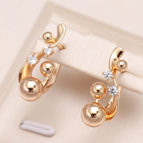 Chic Round Gold Earrings Adorned with Zircon