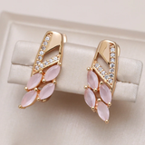 Chic Pink Crystal Drop Earrings