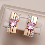 Pink Zirconia Diamond Stud Earrings