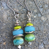 Retro Ocean-Inspired Silver Earrings