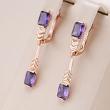 Chic Purple Crystal Earrings