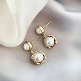 Pearl Earrings with Gold-Plated Finish