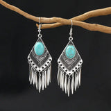 Retro Turquoise Drop Earrings