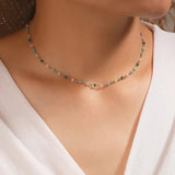 Gold-Plated Multicolored Stone Necklace