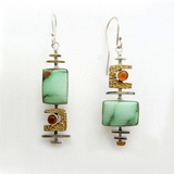 Retro Green Gemstone Earrings