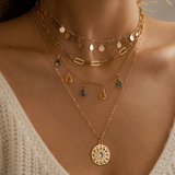 Retro Sun-Kissed Gold Necklace