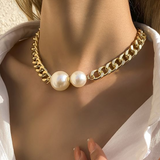 Chic Double Pearl Chain Necklace