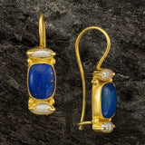 Retro Blue and Gold Earrings