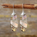 Retro Earrings Featuring Natural Oval Gemstones