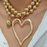 Pair of Necklaces Featuring Heart-Shaped Beads