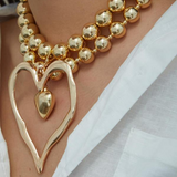 Pair of Necklaces Featuring Heart-Shaped Beads