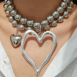 Pair of Necklaces Featuring Heart-Shaped Beads