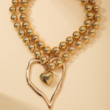 Pair of Necklaces Featuring Heart-Shaped Beads