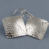 Silver-Plated Vintage Square Earrings