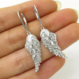 Shimmering Wing Silver Earrings