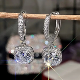 Classic Silver Earrings Adorned with Cubic Zirconia