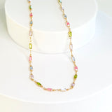 Isabella Necklace Featuring Vibrant Multicolored CZ Stones
