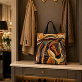 Quilted Tote Bag - Multicolor Mosaic Horse