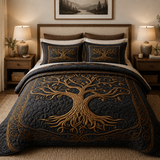 Celestial Roots 3-Piece Quilted Bedding Set NCU0VL874