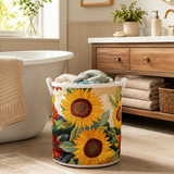 Sunflower Charm Quilted Laundry Basket NCU0DDK555