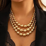 Statement Multi-Layered Gold Necklace