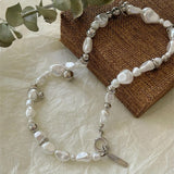 Classic Pearl and Silver Beaded Necklace