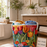 Summer Blossom Quilted Laundry Basket NCU0DV743