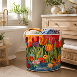 Summer Blossom Quilted Laundry Basket NCU0DV743