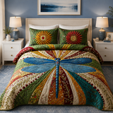 Dragonfly 3-Piece Quilted Bedding Set NCU0VT155