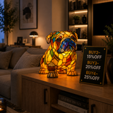Bulldog Lamp in a Sitting Pose